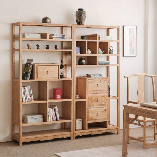 全实木置物架新中式博古架白蜡木胡桃木榆木茶叶摆件架收纳柜简约,住宅家具,多宝格/博古架,淘宝优惠券,粉丝福利购,淘宝优惠卷