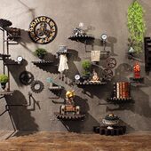 复古工业风 饰壁挂多款 铁管木质齿轮墙上壁饰酒吧商铺艺术 创意装