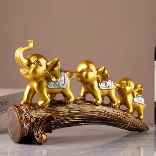 聚财象摆件招财创意客厅玄关电视柜装 饰办公室桌面工艺品轻奢高档