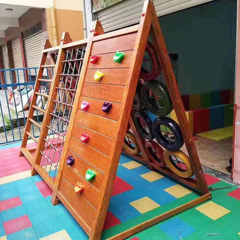 户外大型组合攀爬墙爬网幼儿园公园乐园麻绳木质多功能儿童攀爬架