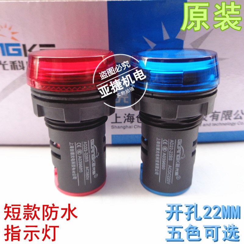 正品 光科 22MM指示灯信号灯DS绿色AD22B-22BS ACDC24V 220V 380V