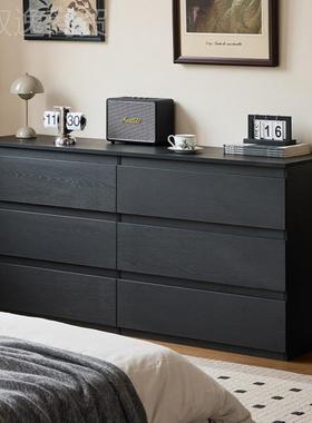 抽黑色斗柜家用卧室收柜大容纳量简约现物代屉柜DBL多层储客厅电