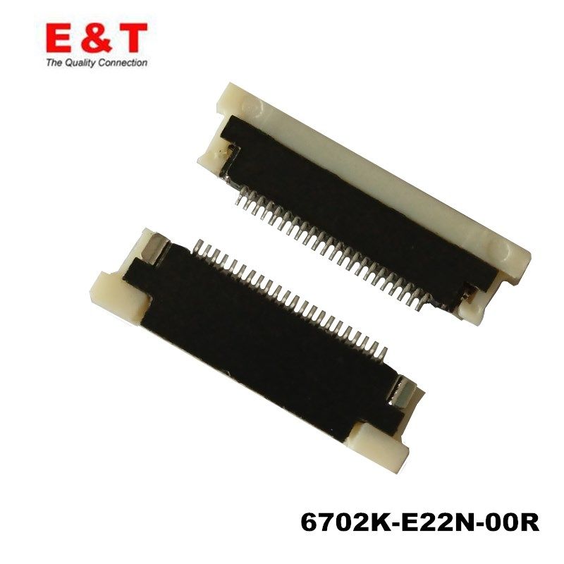 恩得利0.5 FFC排线插座22P下接镀锡 FPC连接器6702K-E22N-00R现货