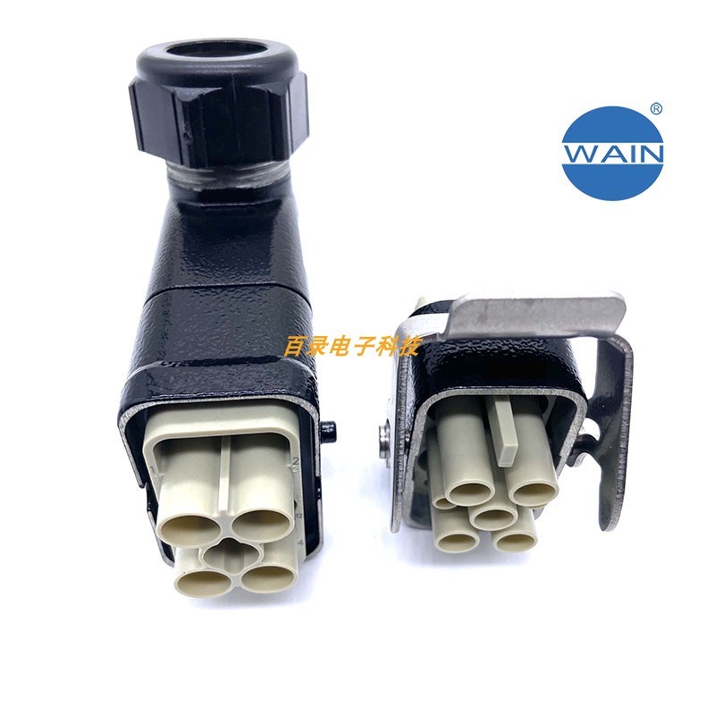 HQ-004/2-MC/FC WAIN唯恩重载连接器HC系列4芯40A 黑色外壳耐腐蚀