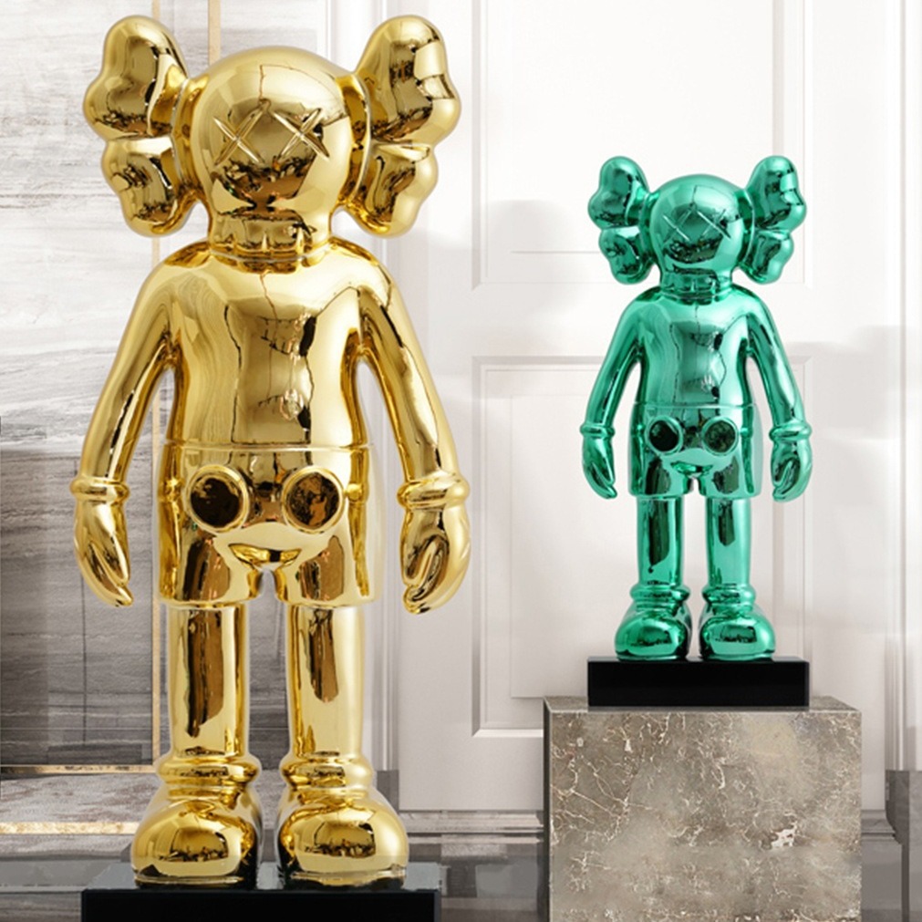 潮玩公仔网红客厅玄关家居装饰落地摆件暴力熊玩偶卡通玻璃钢雕塑