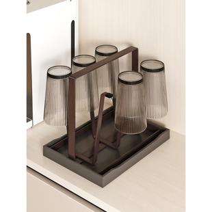 杯架子置物架水杯架沥水架家用桌面倒挂收纳玻璃杯子高级轻奢创意