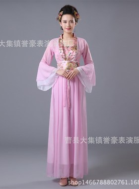 七夕节古装服装仙女古装汉服演出服成人古筝服装七仙X女公主贵妃