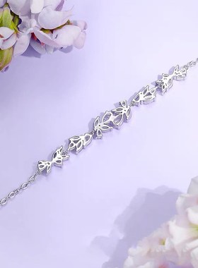白铜紫藤花手链女inst轻奢简约手饰品2023新款送女友