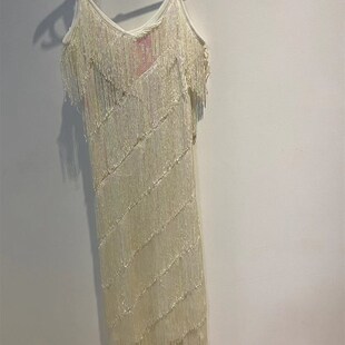 亮片流苏拼接小性感夜店吊带连衣裙E 成人拉丁舞台表演服演出礼服