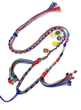 手工编织藏e式吊坠绳五路财神唐卡项链绳天珠挂坠绳手搓棉锁骨链