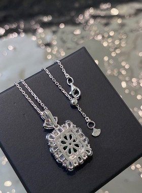 辉之翼珠宝 20h23新款S925项链女欧美复古豪华4ct纳米绿9*11mm时