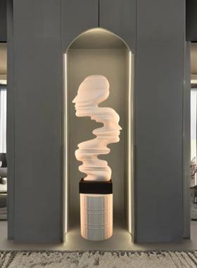 酒店别墅摆设网红艺术摆件落地现代简约抽象雕塑人像人物装饰底座