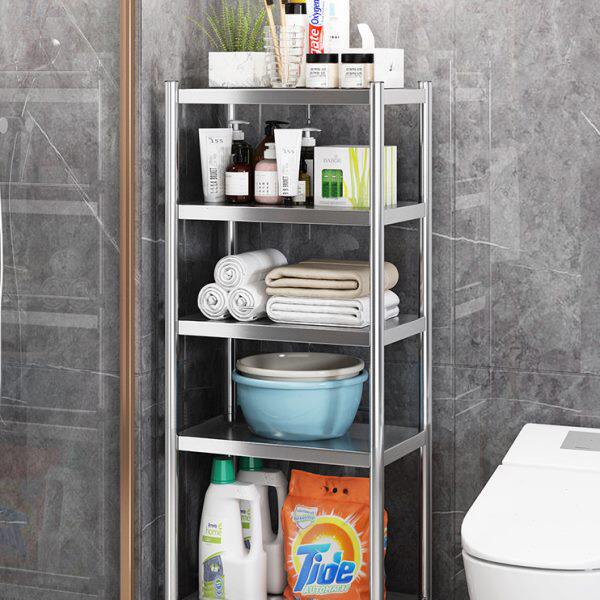 卫生间置物架不锈钢浴室多层架落地式收纳架杂物转角架厨房夹缝架