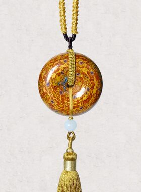 冬官大漆古法平安扣男女民族风饰品车载高档简约流苏定制万象呈祥