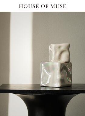 缪斯家《珍珠彩》手工陶瓷异形冰块创意摆件书房家居艺术装饰品