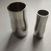 304不锈钢加长大小头卫生级同心自动焊异径变径管接头38新款
