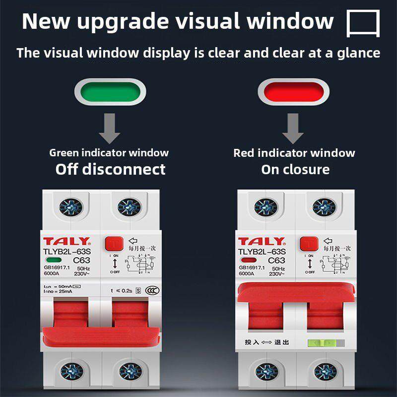 意大利泰利肯叶双位置漏电保护器家用漏电保护空气开关双开双开P