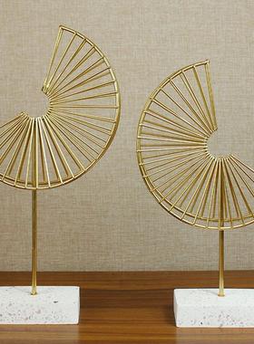 日式简约轻奢家居摆件玄关装饰品店铺装修工艺品家居金属创意摆件