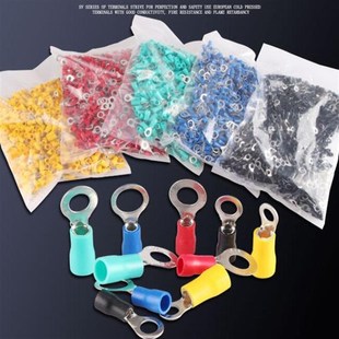 紫铜绝缘冷压端子RV1.25 8接线端子RV3.5 rv2 5.5O型 3.2