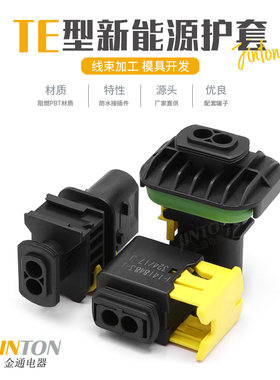 1-1703839-1 2孔新能源汽车连接器端子公母防水接插件1-1418483-1
