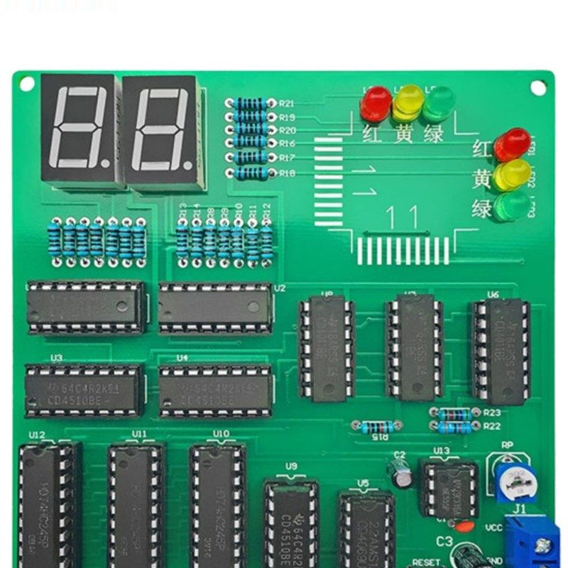 焊接套件交通灯定时控制系统数字电子技术课程信号灯设计技能实训