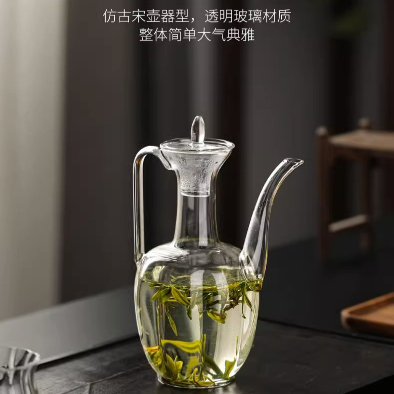 仿宋玻璃执壶耐高温茶壶大容量可电陶炉煮茶烧水玻璃壶泡茶壶茶具