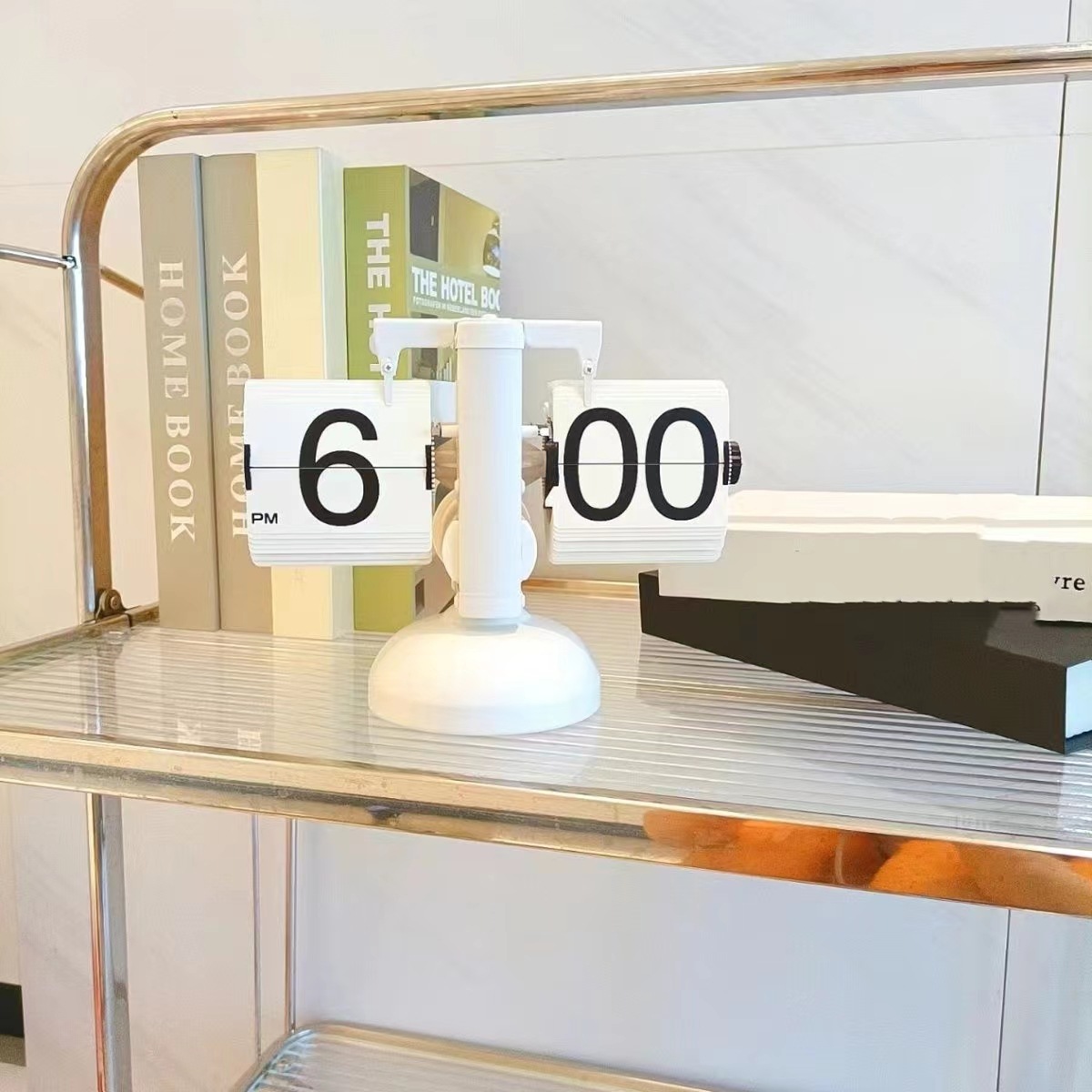 创意自动翻页钟表复古客厅摆件现代简约妙刻座钟单脚小天平翻牌钟