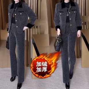 时尚 加厚保暖金貂混纺小香风套装 冬季 保暖两件套 下单立减50元