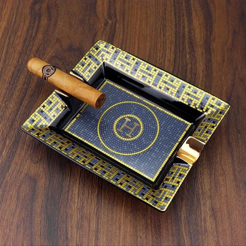 欧式雪茄烟灰缸陶瓷家用客厅高档奢华大号个性雪茄专用烟灰缸潮流