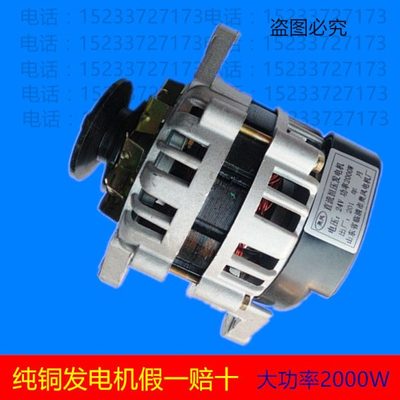 2000瓦12V24V14V28V36V48V60V72V伏纯铜线大功率永磁直流发电机