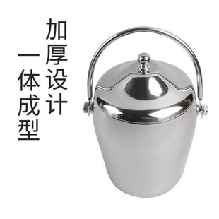 不锈钢冰粒桶商用酒吧KTV洋酒香槟桶家用创意装小冰块保温桶带盖