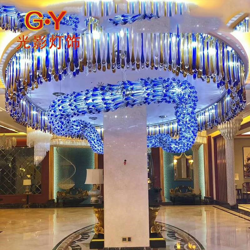 圆环艺术a吊灯售楼部大厅灯沙盘工程灯酒楼餐厅宴会厅会所灯具定