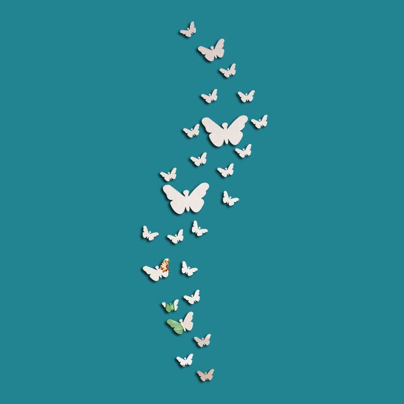 个性创意蝴蝶3d立体镜面墙贴亚克力家居客厅卧室背景墙面装饰贴画图片