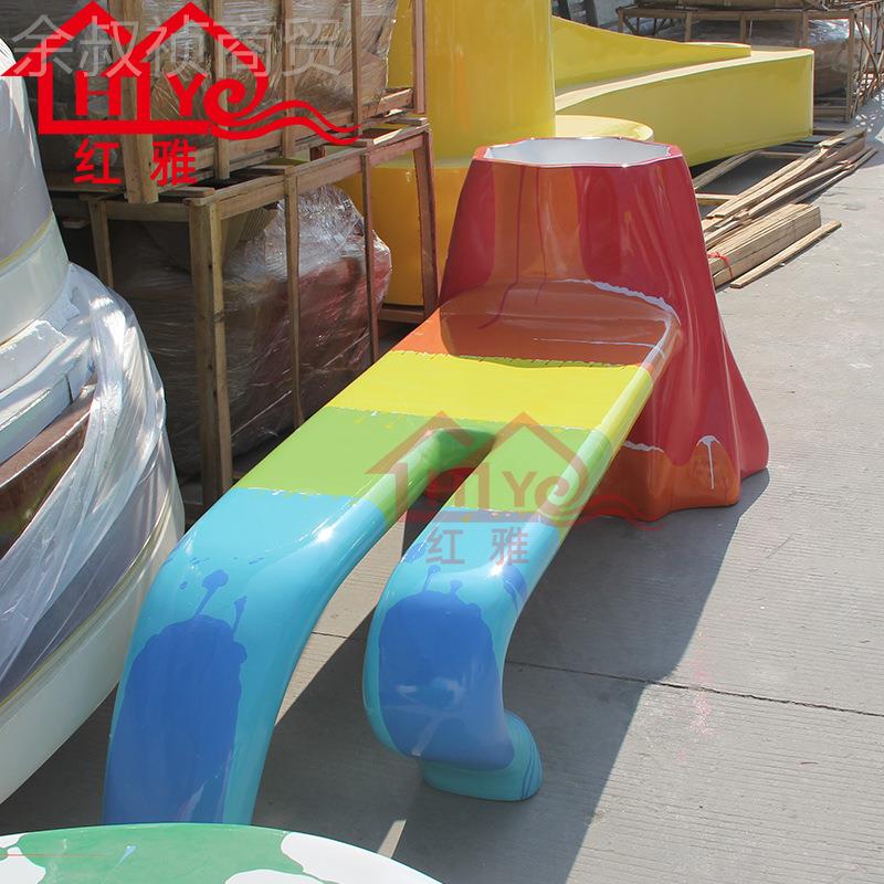 创玻LKX璃钢手椅商场意美陈彩指绘休闲椅公园学校小座区等候椅花