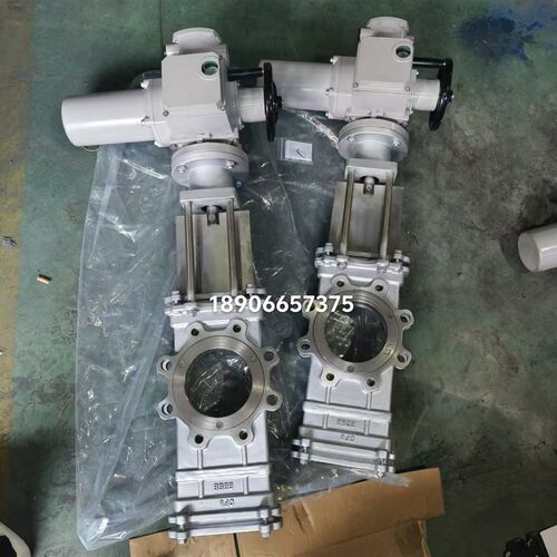SCZ973W-10P电动穿透式刀闸阀 贯穿式插板阀 长板阀 不锈钢闸板阀