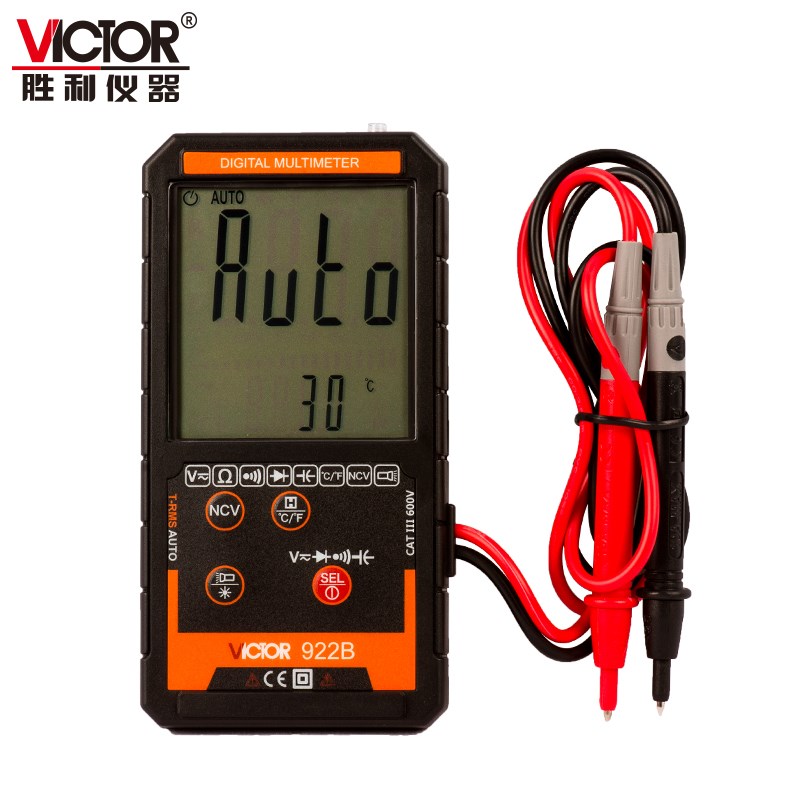 VICTOR胜利VC922智能万用表轻薄口袋多用表 全自动量程维修电工表
