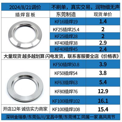 KF内焊法兰 KF开孔盲板 KF16 25 40 50 63 80 100 160法兰环