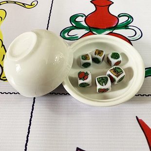 包邮加厚加大陶瓷摇盅筛盅鱼虾蟹骰盅大小押宝色盅陶瓷碗耐用赌具