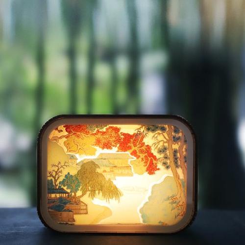 苏州博物馆 仙林澄霁小夜灯卧室充电伴睡木质夜灯送女友闺蜜礼物