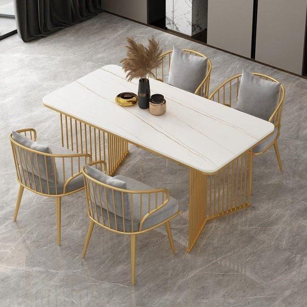 轻奢家用小户型岩板餐桌椅组合长方形简约饭桌北欧西餐厅椅子,住宅家具,岩板餐桌,淘宝优惠券,粉丝福利购,淘宝优惠卷