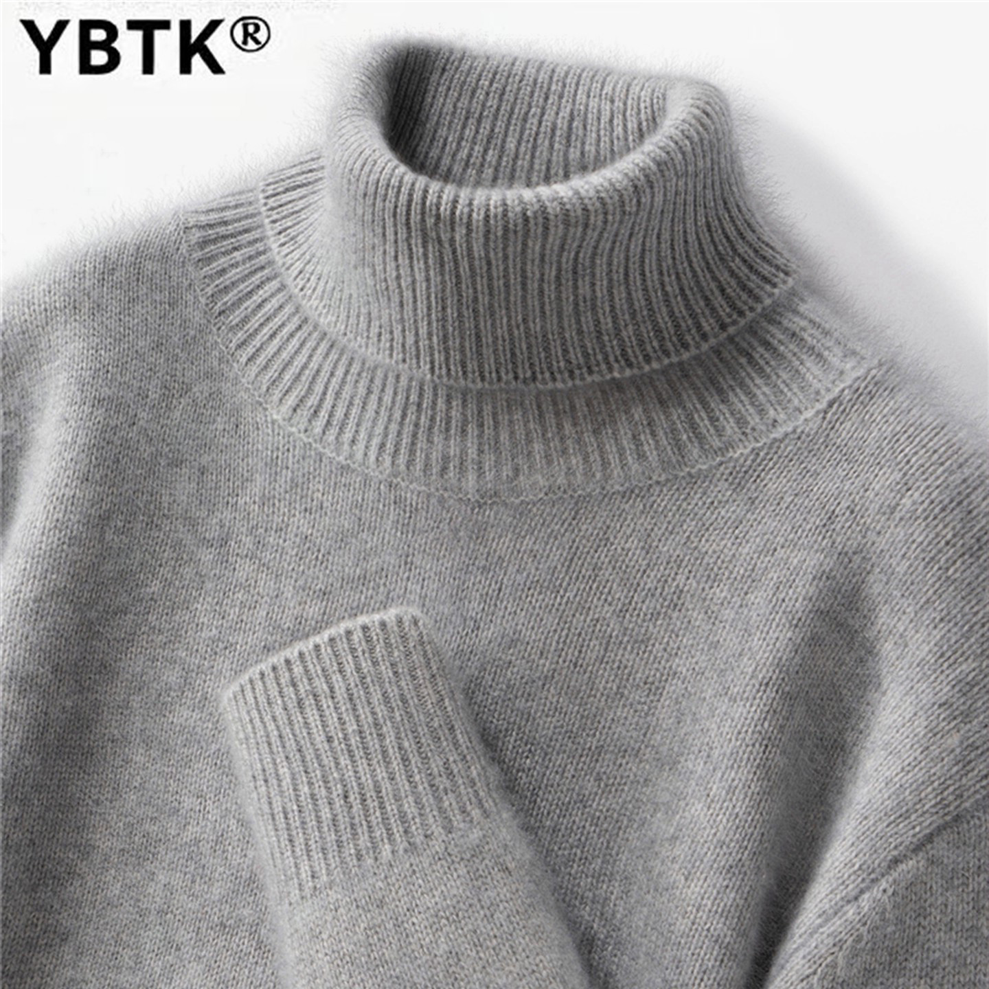 鄂尔多斯市男士羊绒衫男加厚秋冬款高翻领毛衣高端针织时尚打底衫