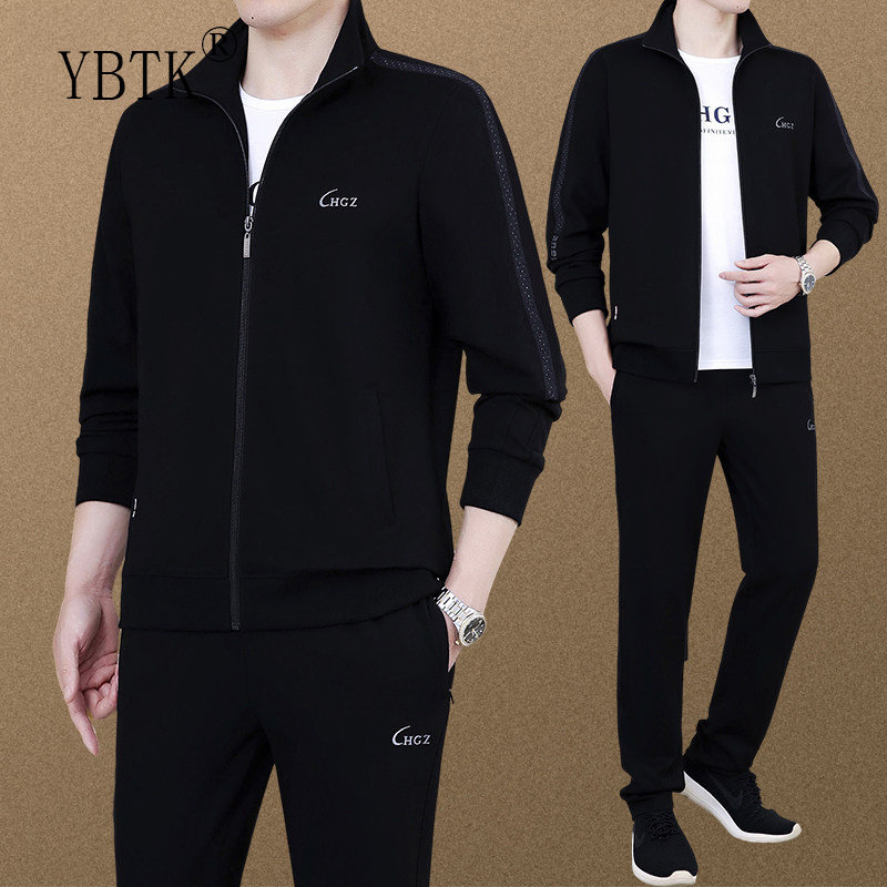 高端中老年运动服套装男士三件套