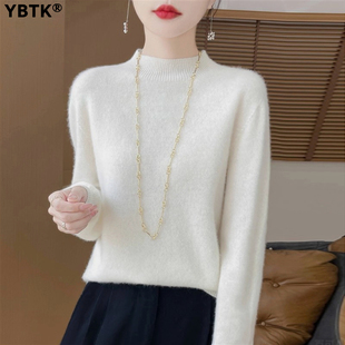 鄂尔多斯市100纯羊绒女士毛衣2025秋冬季新款高级感修身打底衫女