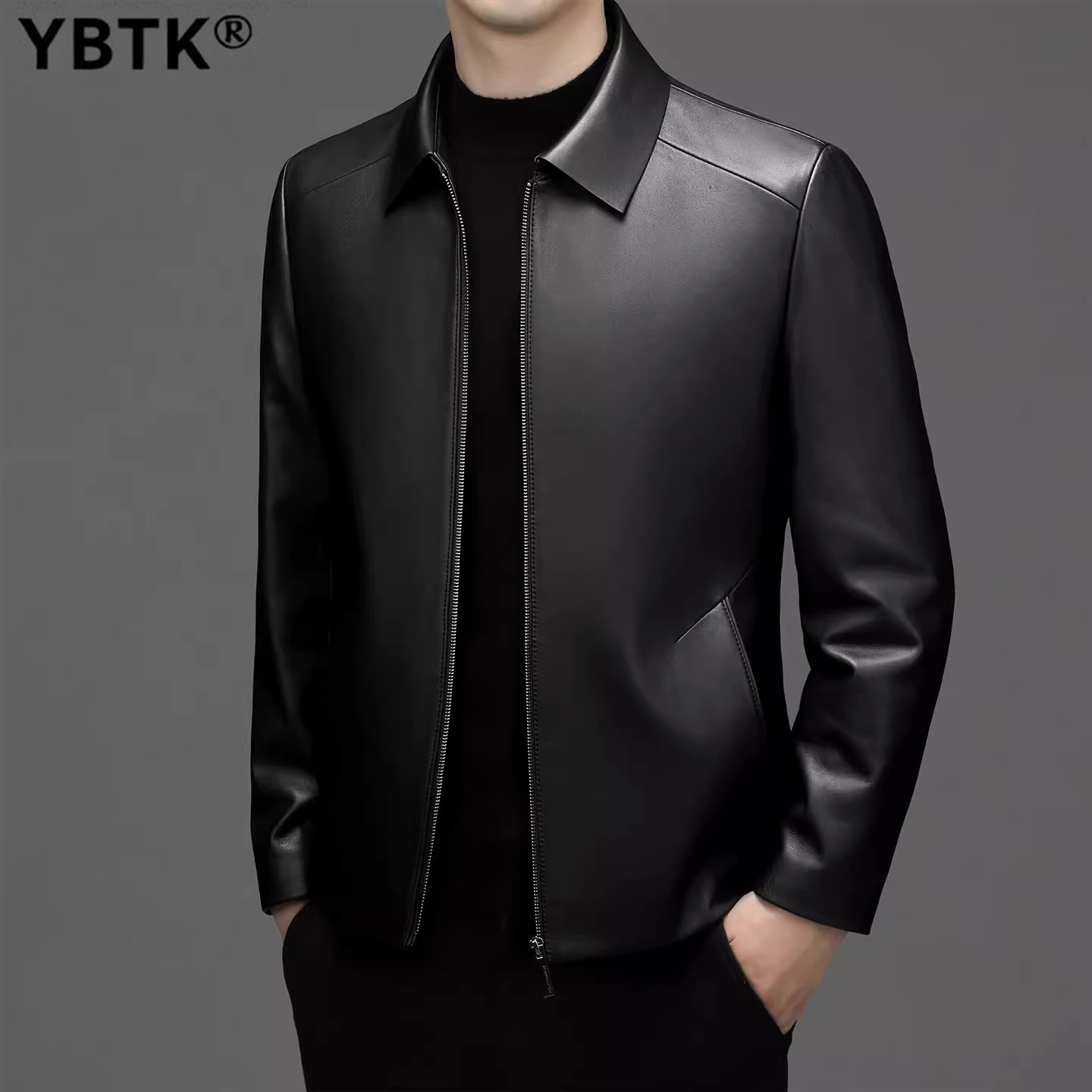 真皮皮衣男外套绵羊皮2025年秋冬