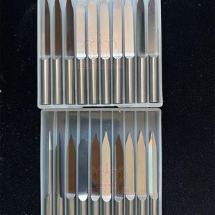 6mm刻字刀浮雕刀 平底尖刀开半单刃锥度中心木工雕刻刀具加长刀头