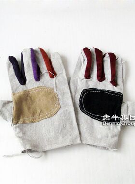 防滑电工手套 帆布手套 手心加皮棉纱塑胶手套 电焊手套浸塑劳保