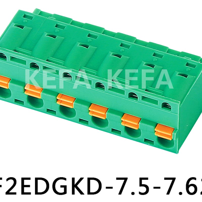 插拔式PCB接线端子KF2EDGKD-7.62mm2P3P4P5P-12P 弹簧孔头 铜环保