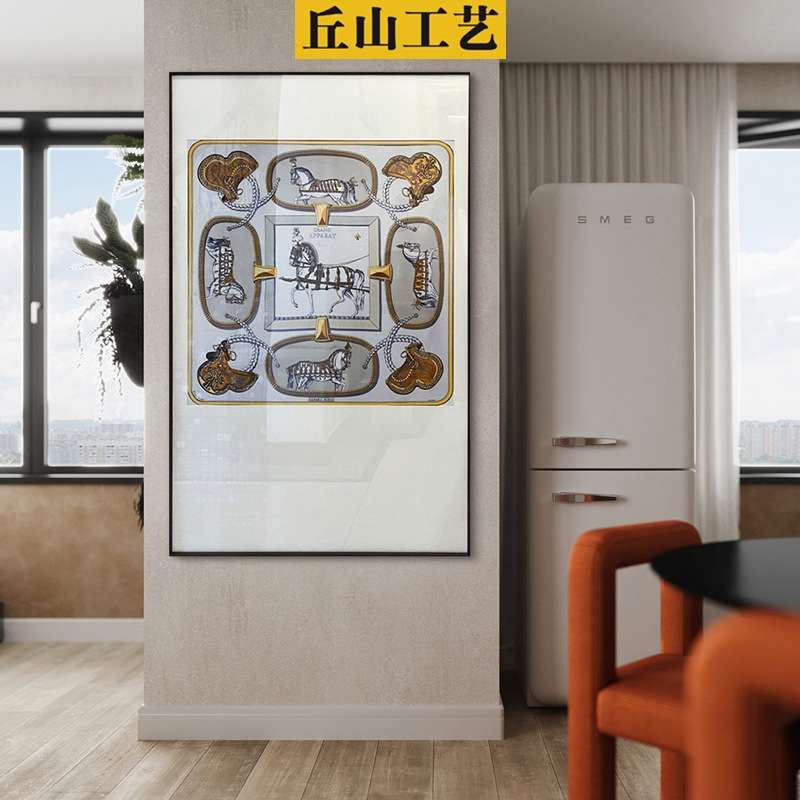 落地大幅挂画客厅餐厅轻奢竖版装饰画书房玄关马骑士现代简约壁画图片