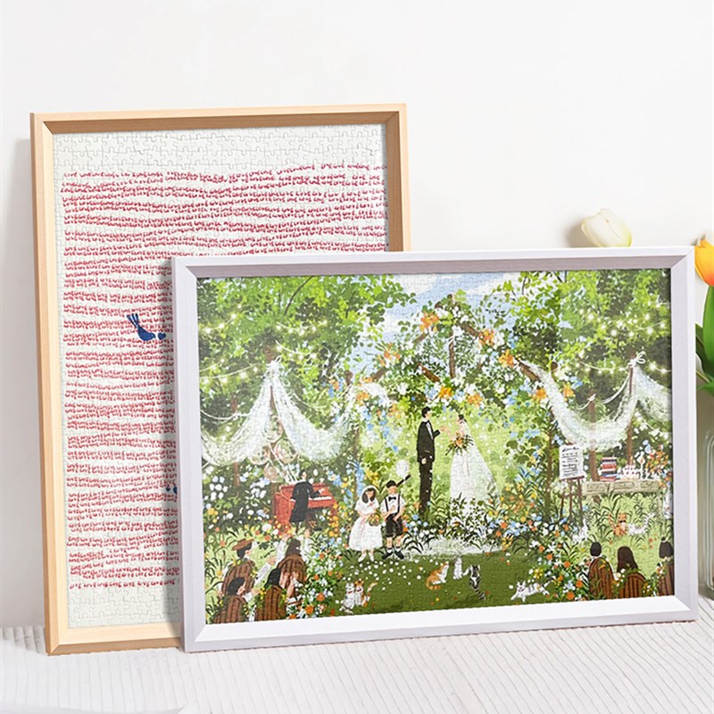 1000片拼图相框装裱拼图70*50大尺寸收纳挂墙相框75*50拼图框架