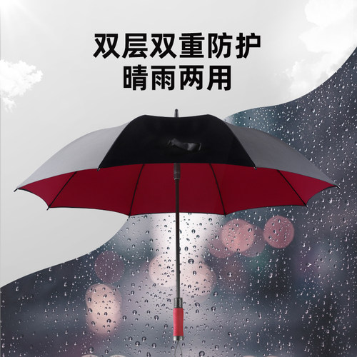 雨伞大号长柄超大晴雨两用男士女自动双人暴雨专用直柄抗防风超大